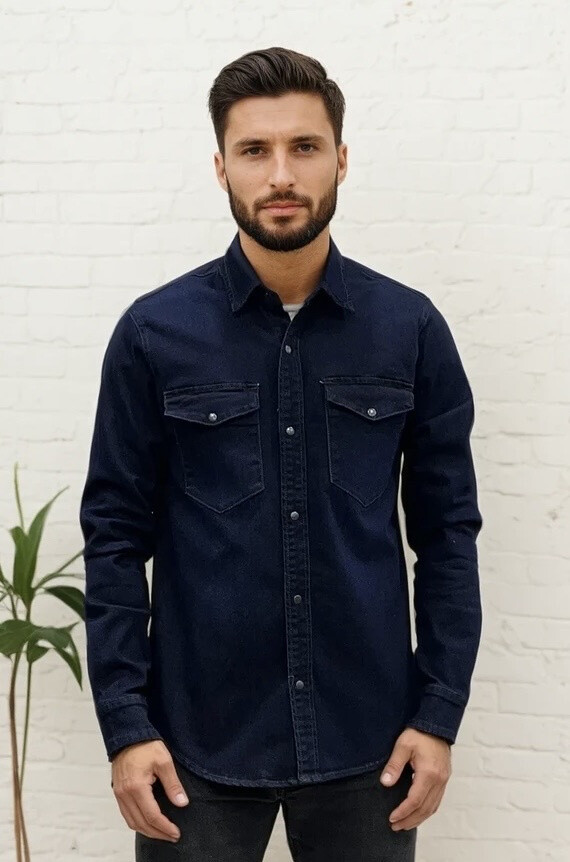 Wholesaler Lysande - Dark blue jeans shirt