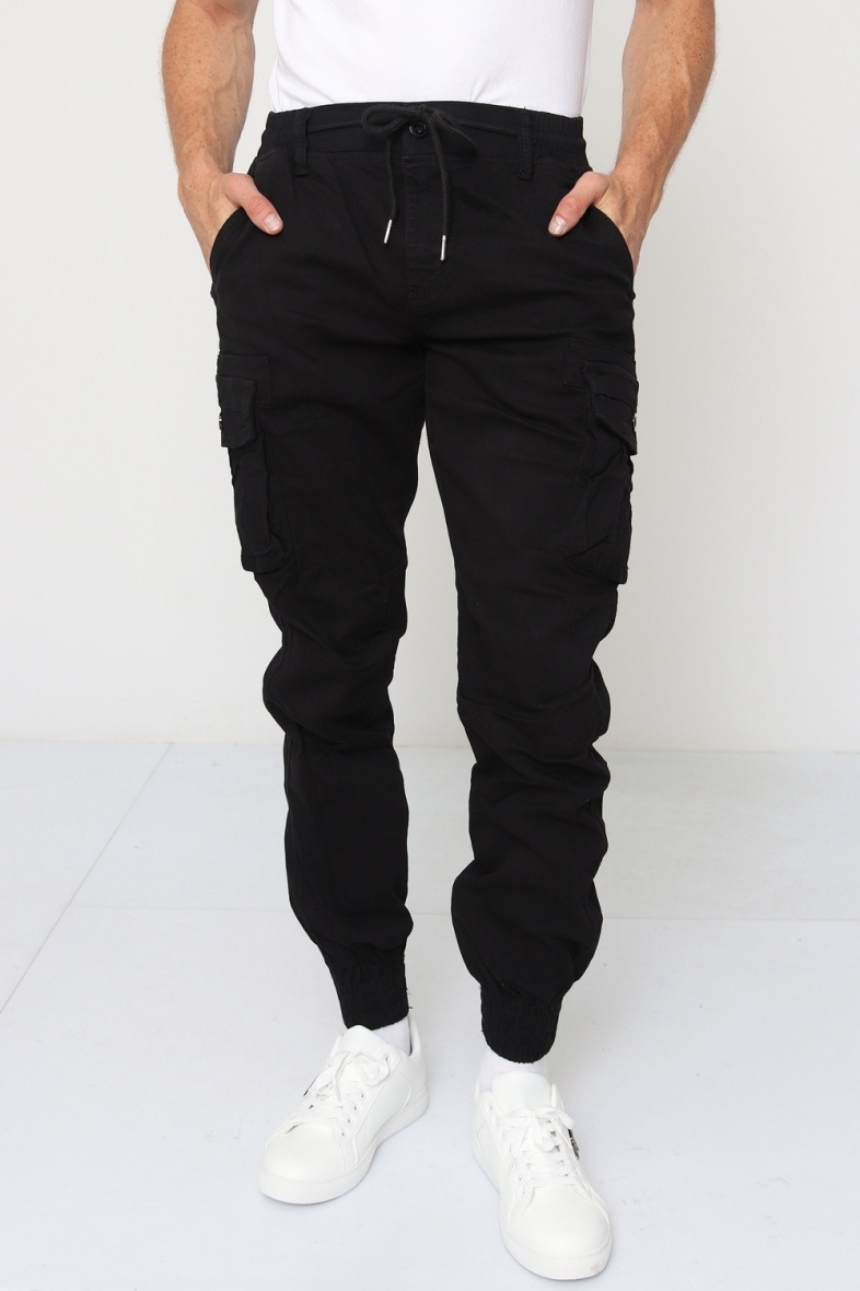 Wholesaler Lysande - black elastic cargo jeans