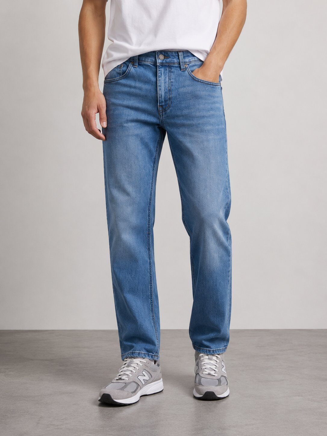 Großhändler Lysande - Herrenjeans Hellblau Stretch Denim Moderne Gerade Passform