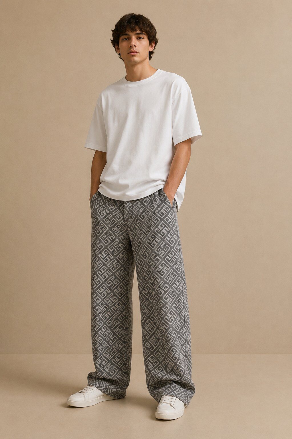 Großhändler Lysande - Gerade Jeans mit Geometriemuster