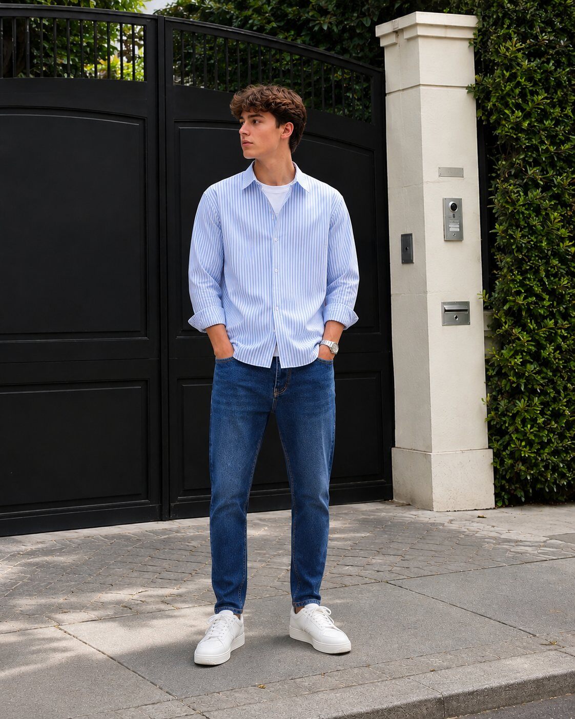 Großhändler Lysande - Herren Tapered Jeans – Dickes Premium-Blau-Denim