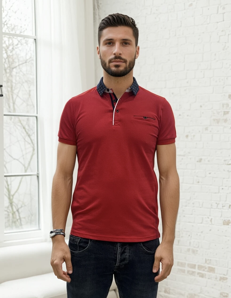 Wholesaler Lysande - Polo with collar pattern