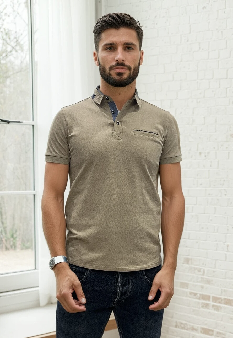 Wholesaler Lysande - Polo with matching collar and pocket pattern