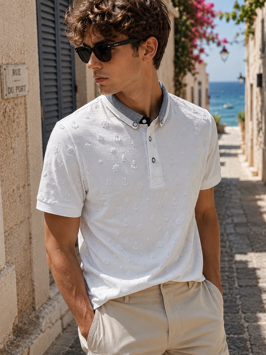 Wholesaler Lysande - Micro-printed polo – slim fit, elegant style