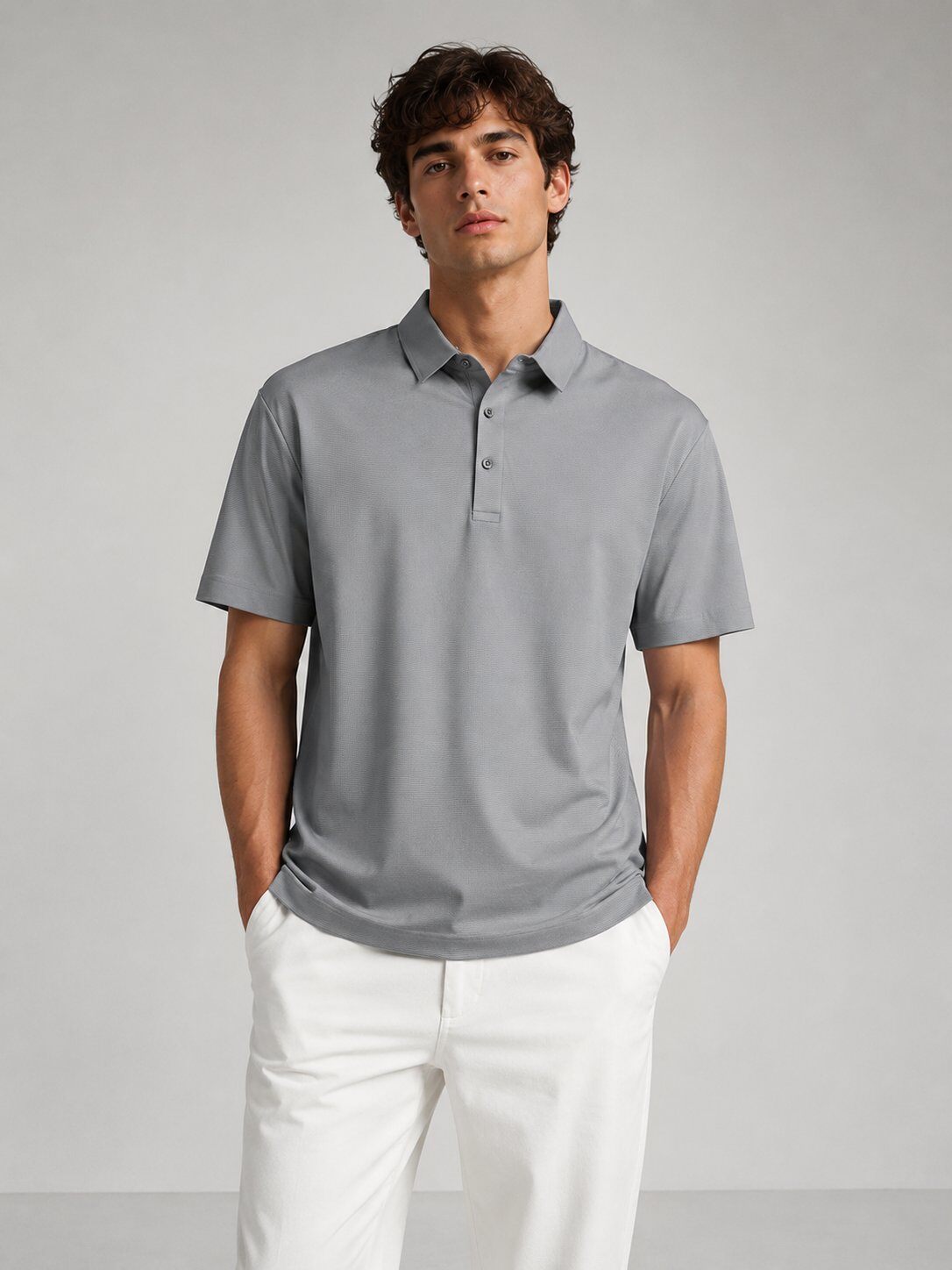 Grossista Lysande - Polo Uomo Premium Texture Elasticizzata Minimalista