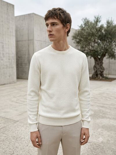 Wholesaler Lysande - Textured Crewneck Sweater Wholesaler Lysande - Textured Crewneck Sweater