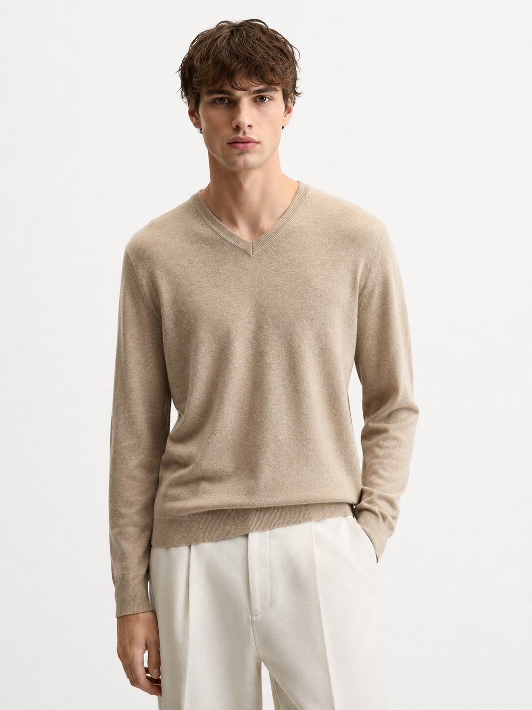 Grossiste Lysande - Pull col V beige
