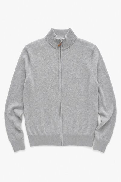 Grossiste Lysande - Gilet maille douce homme à zip – Col montant Grossiste Lysande - Gilet maille douce homme à zip – Col montant