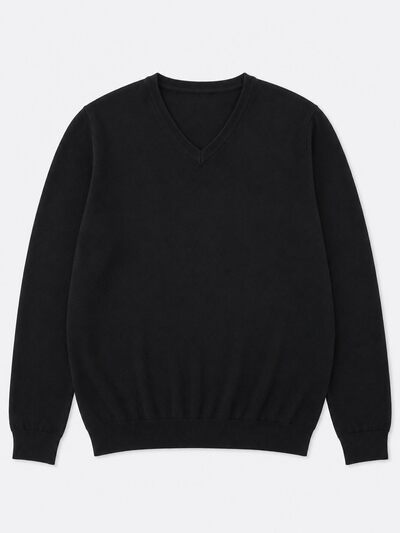 Wholesaler Lysande - Black V-Neck Sweater Wholesaler Lysande - Black V-Neck Sweater