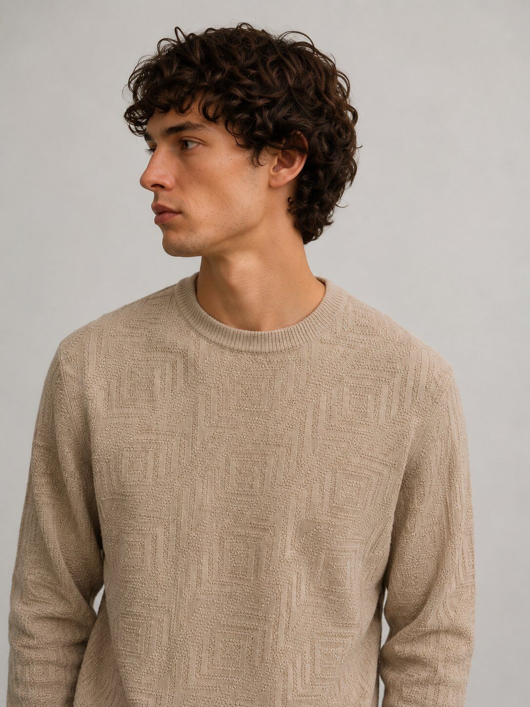 Großhändler Lysande - Geometrischer Strukturstrickpullover