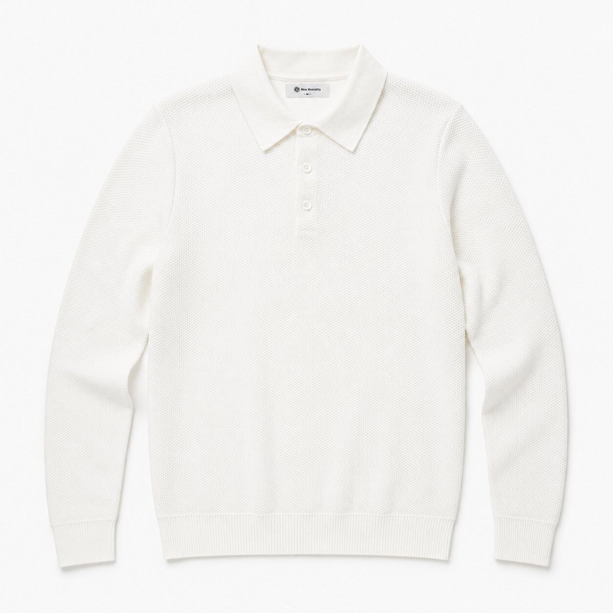 Großhändler Lysande - Langarm-Poloshirt aus strukturiertem Strick