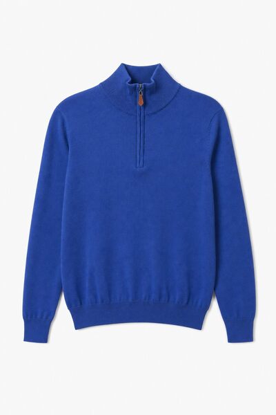 Wholesaler Lysande - Blue Zip-Neck Sweater Wholesaler Lysande - Blue Zip-Neck Sweater