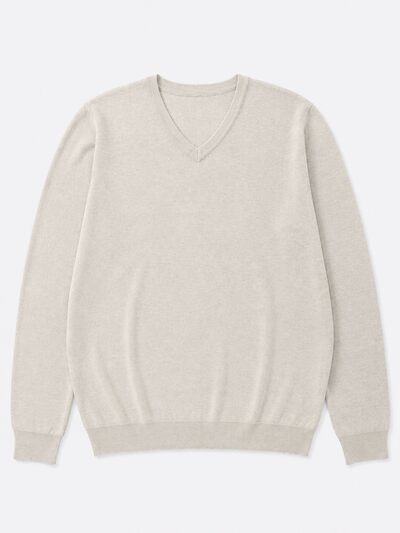 Wholesaler Lysande - Light beige V-neck sweater Wholesaler Lysande - Light beige V-neck sweater