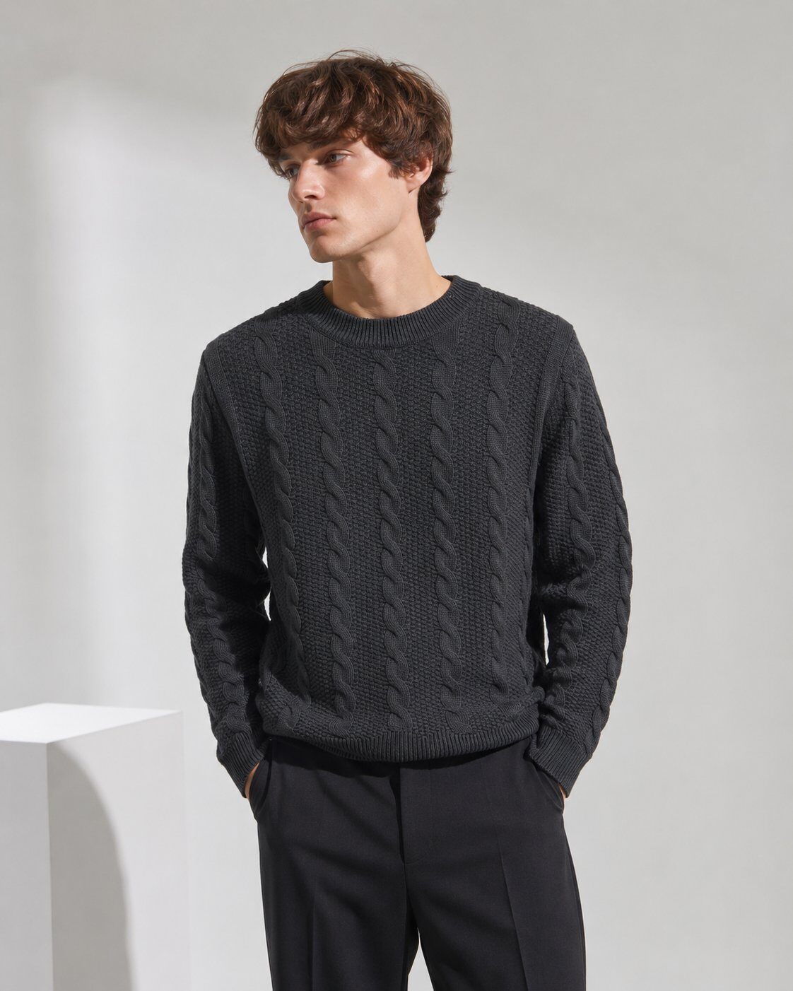 Grossista Lysande - Maglione treccia girocollo
