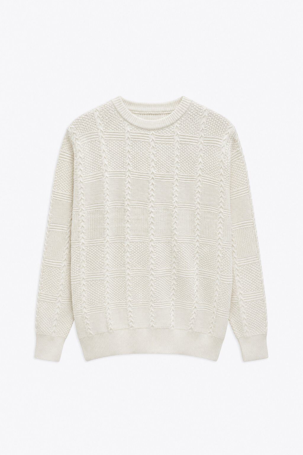 Grossista Lysande - Maglione a trecce girocollo Ecru
