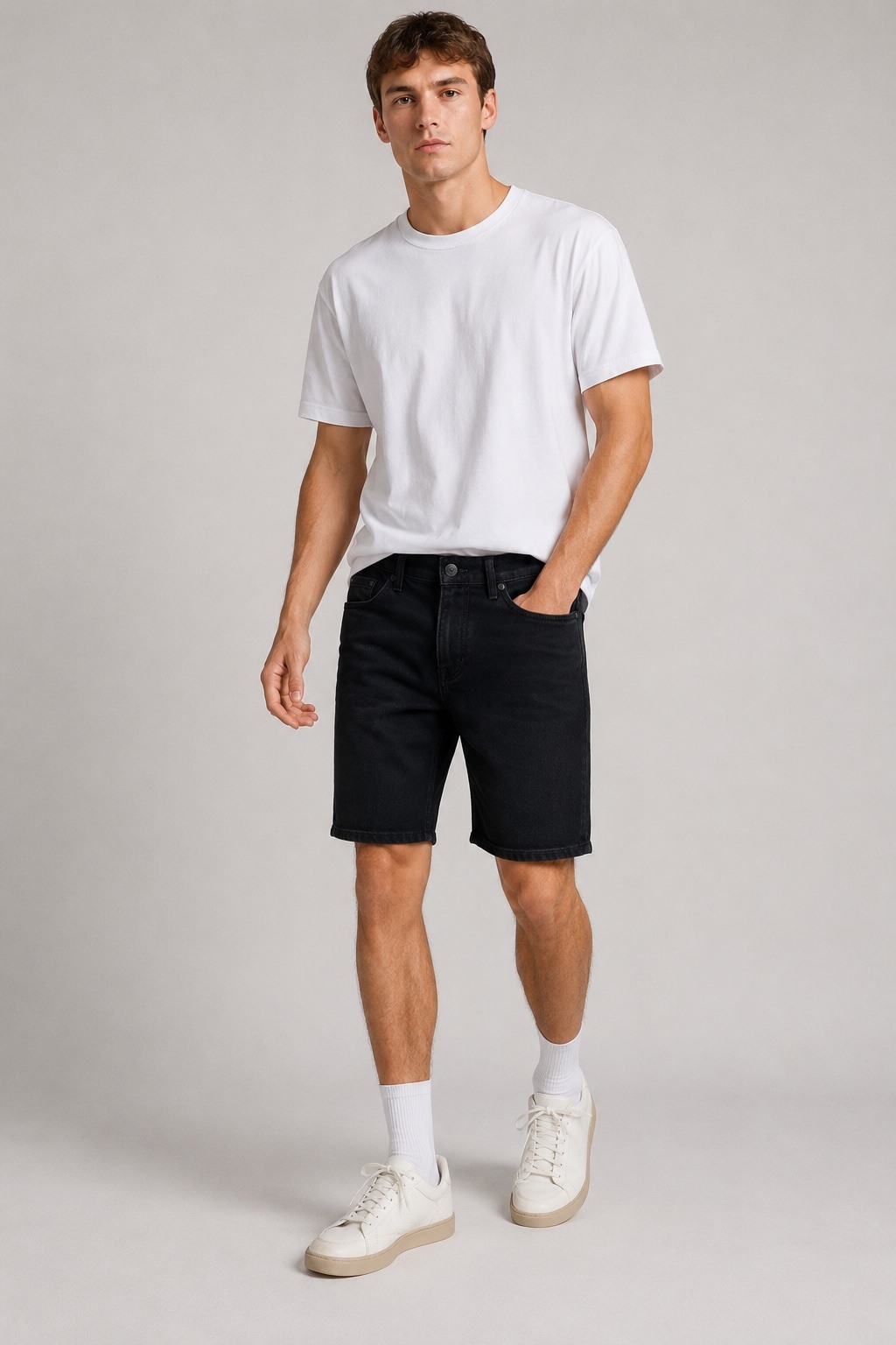 Wholesaler Lysande - Men's Solid Denim Shorts – Timeless Black