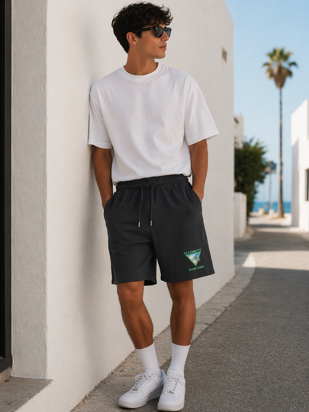 Großhändler Lysande - Lässige Shorts mit elastischem Bund – Schwarz