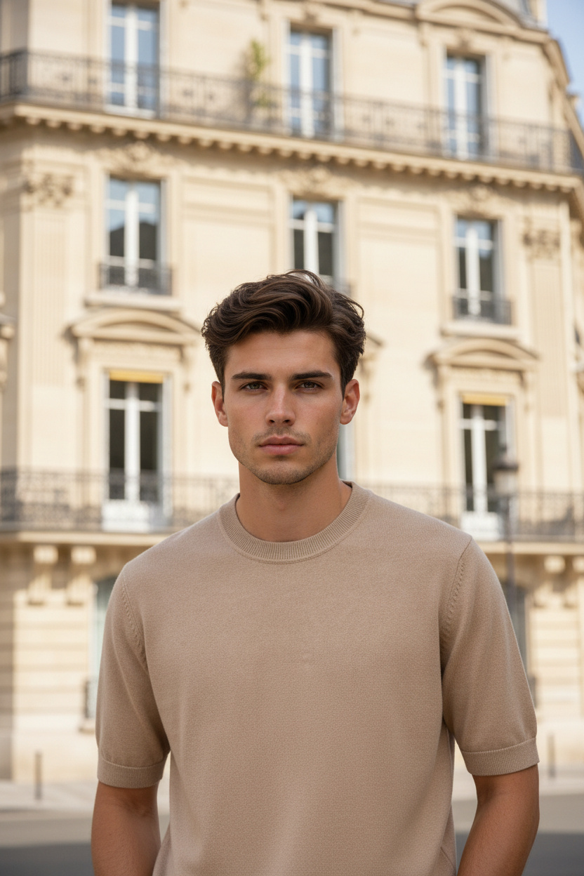 Großhändler Lysande - Herren T-Shirt mit Rundhalsausschnitt aus Strick