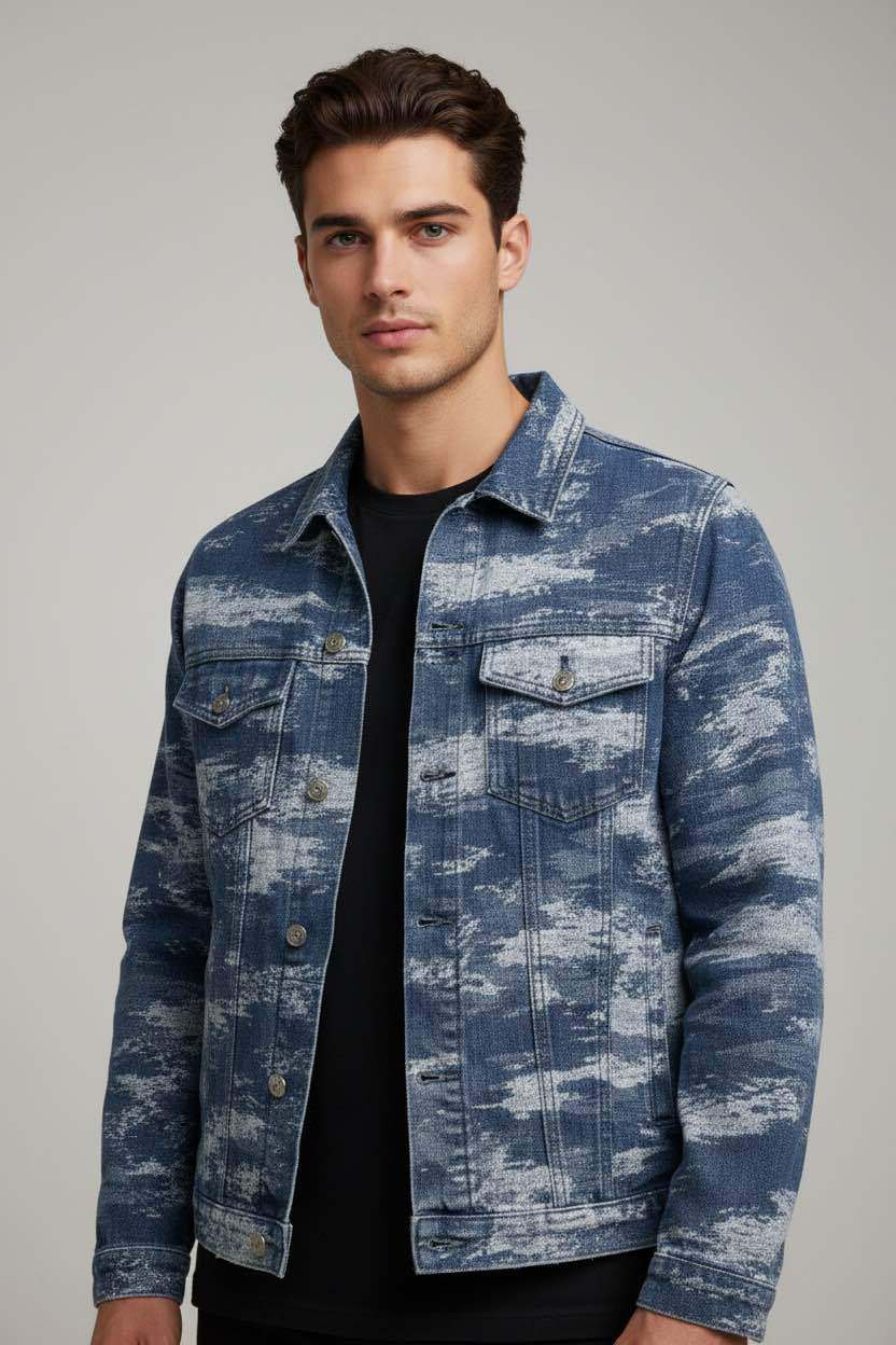 Großhändler Lysande - Jeansjacke im Used-Look