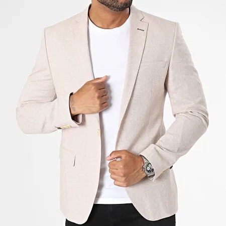 Wholesaler MACKTEN - Men's beige linen blazer