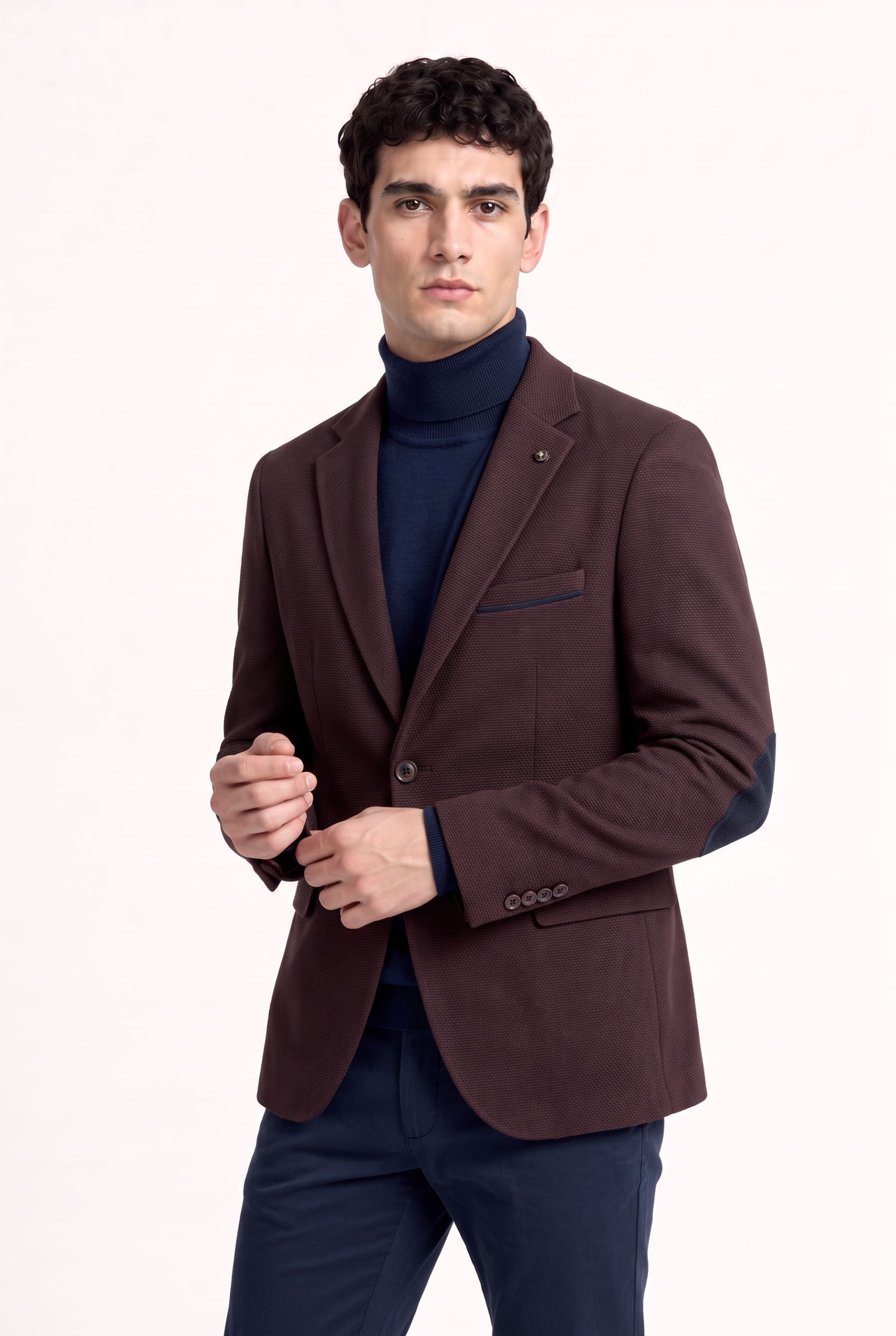 Mayorista MACKTEN - Blazer de chenilla color vino