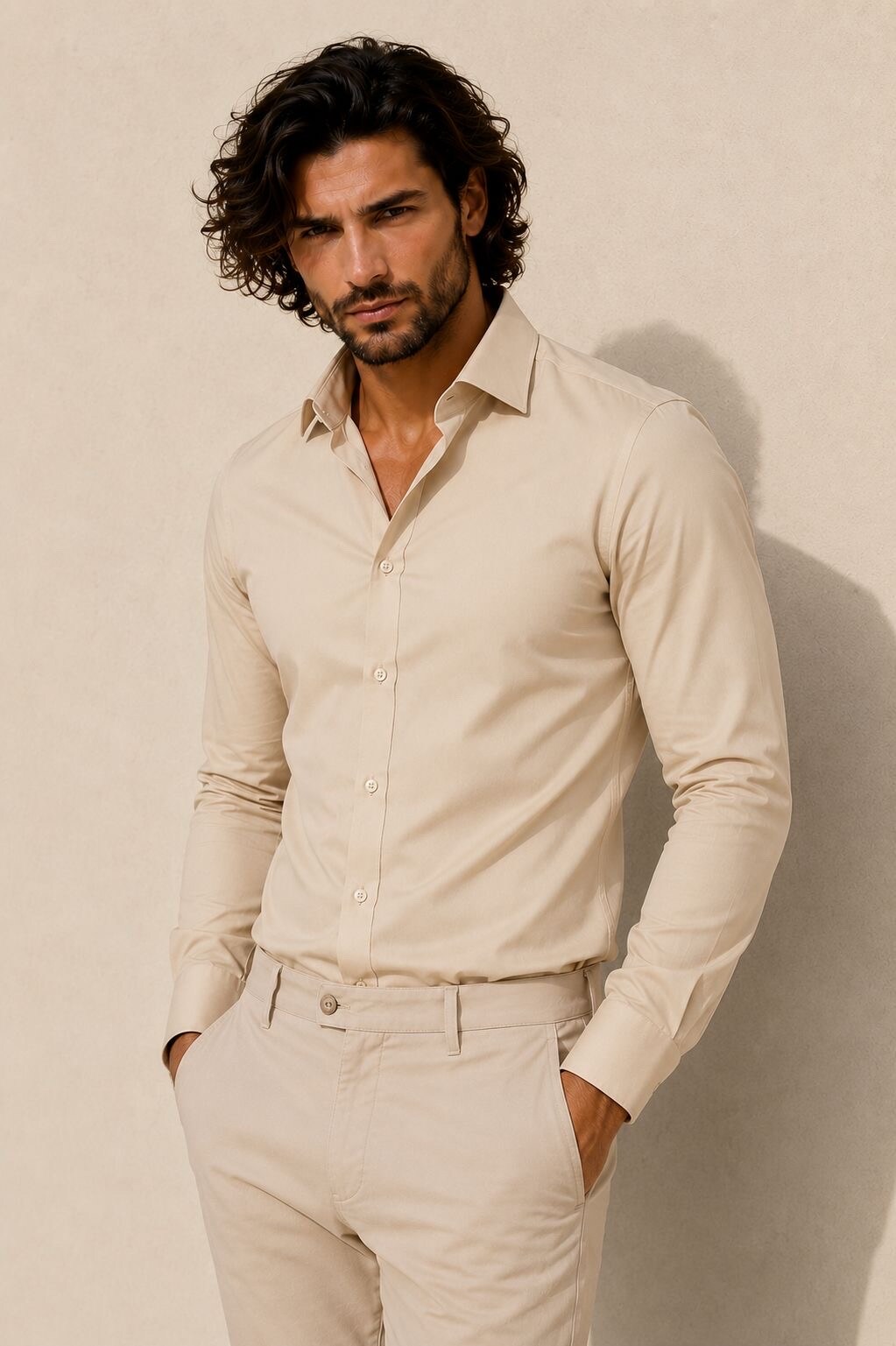 Mayorista MACKTEN - Camisa de vestir para hombre de corte entallado