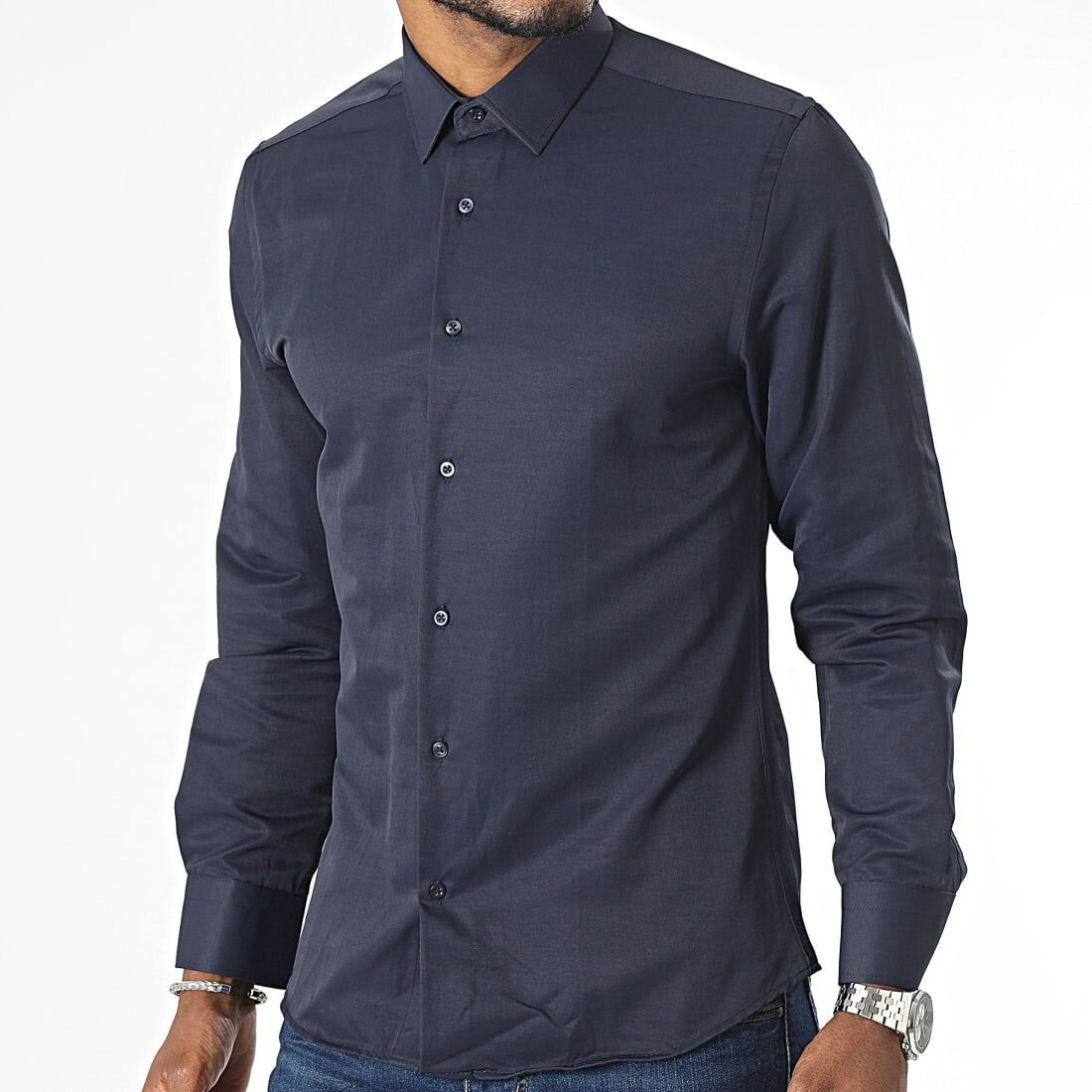 Grossiste MACKTEN - Chemise homme slim marine