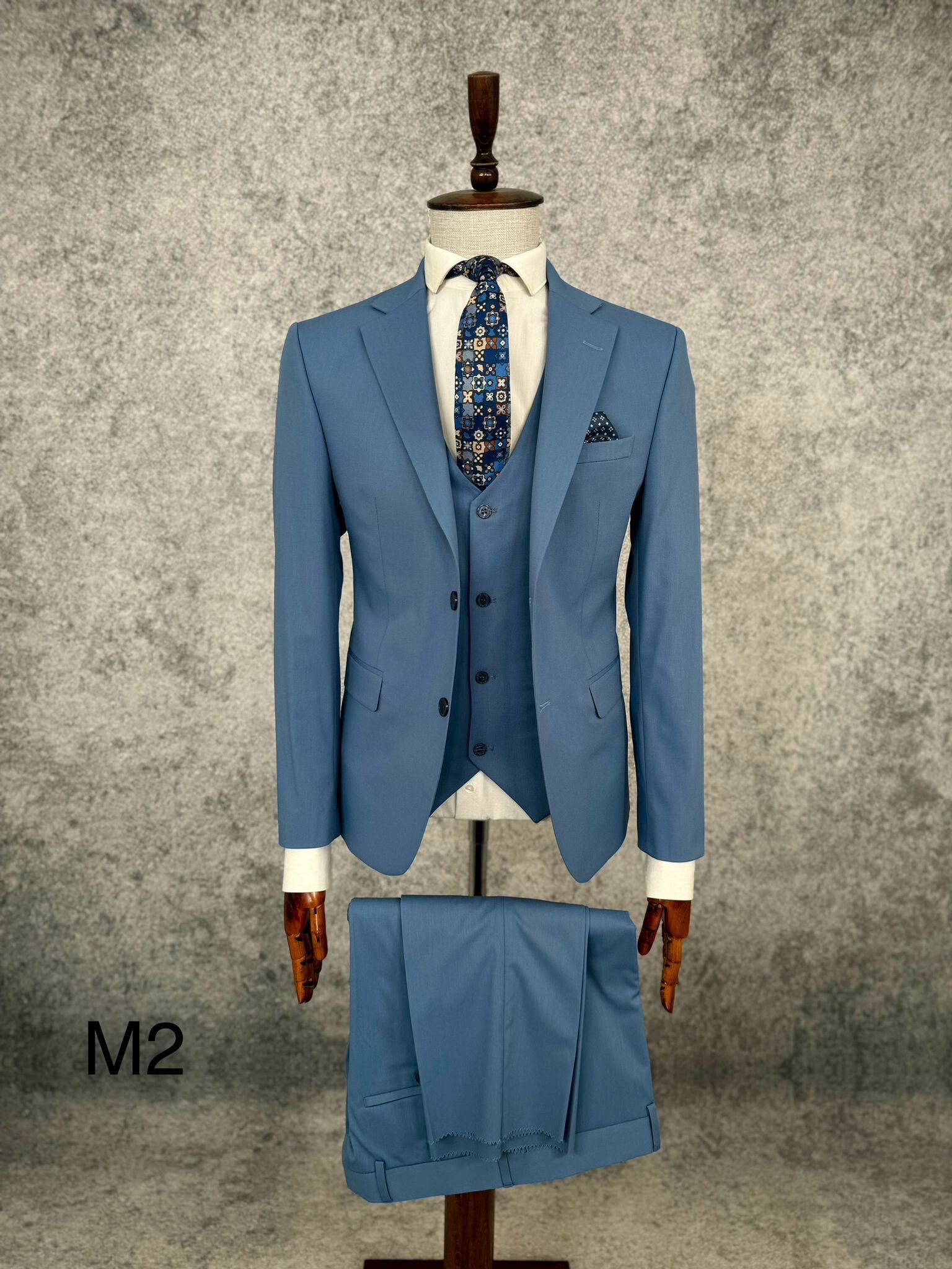 Grossiste MACKTEN - costume 3 pcs bleu gris