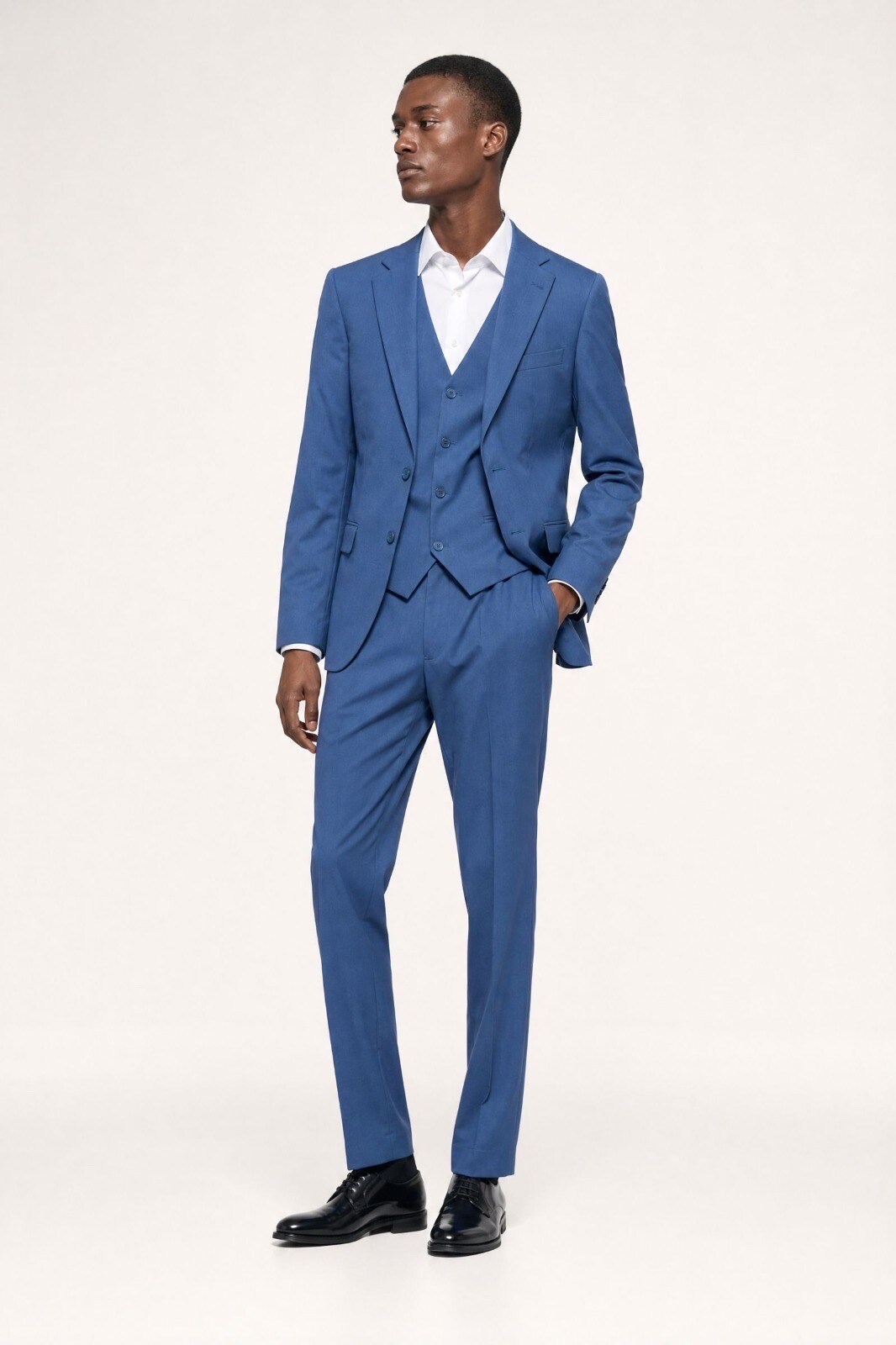 Mayorista MACKTEN - Traje azul de 3 piezas elástico para hombre