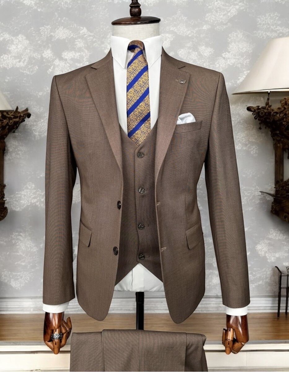 Grossiste MACKTEN - Costume homme 3 pcs choco