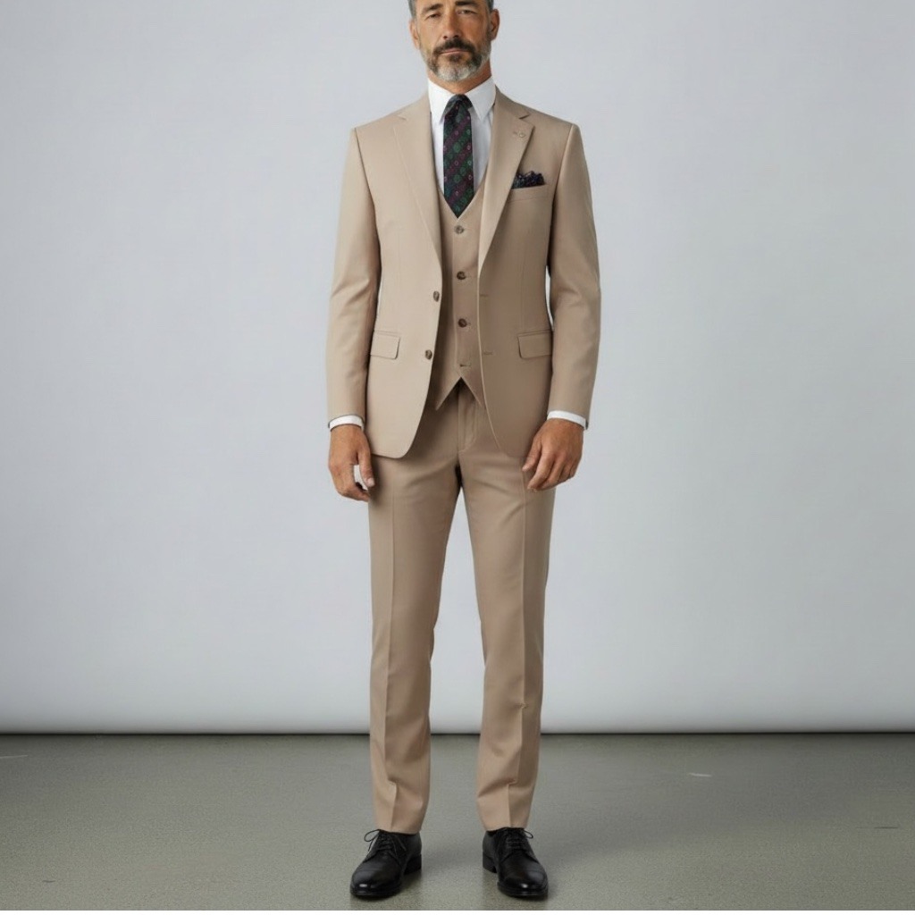 Grossista MACKTEN - Completo da uomo in lycra beige a 3 pezzi