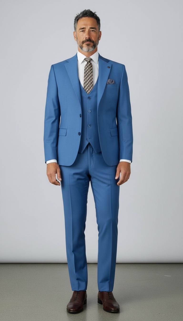 Großhändler MACKTEN - Blauer 3-teiliger Anzug
