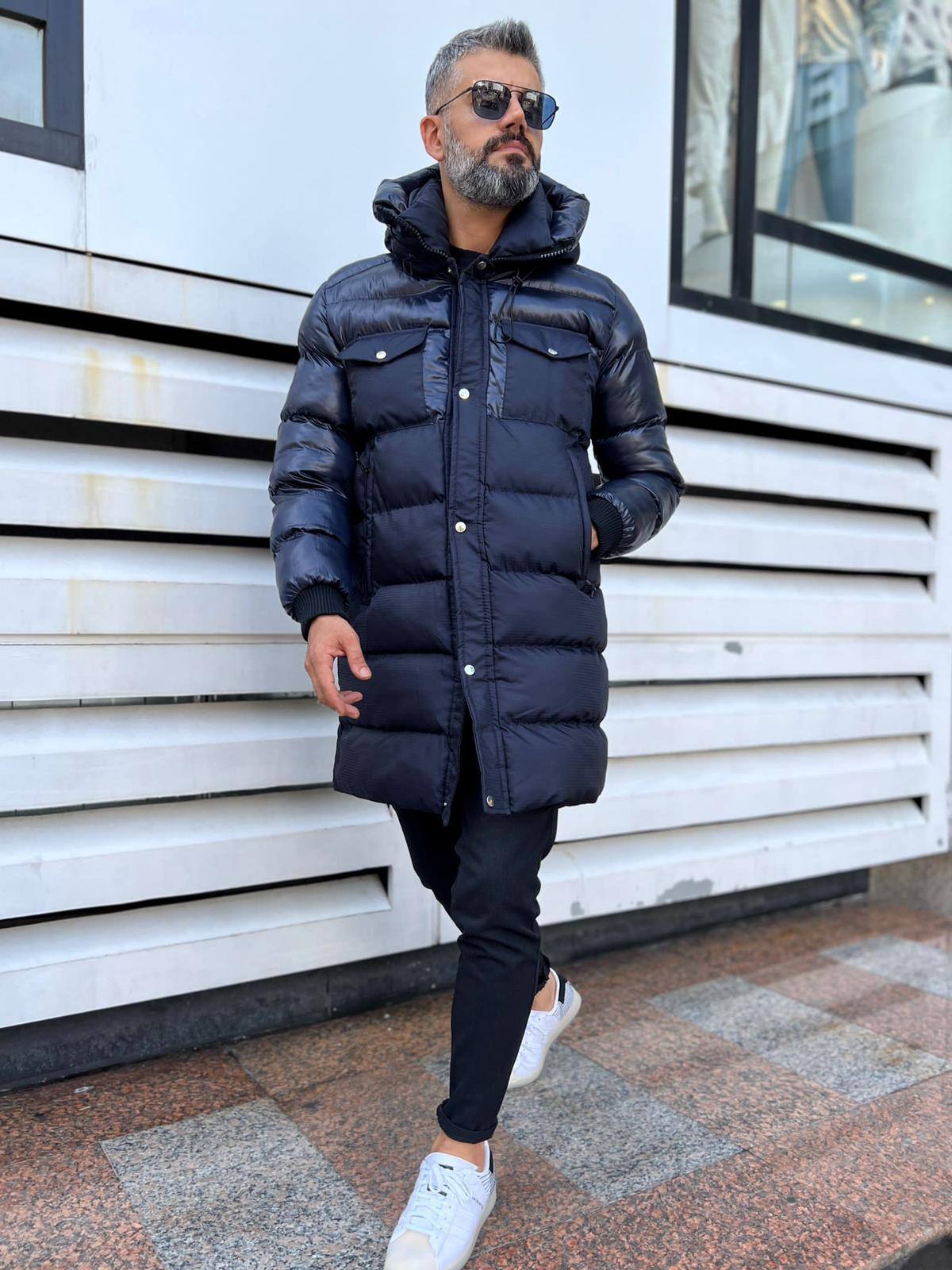 Wholesaler MACKTEN - Men's black two-tone puffer jacket