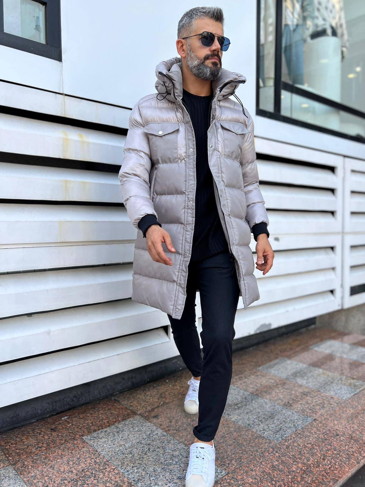 Wholesaler MACKTEN - Men's grey two-tone puffer jacket