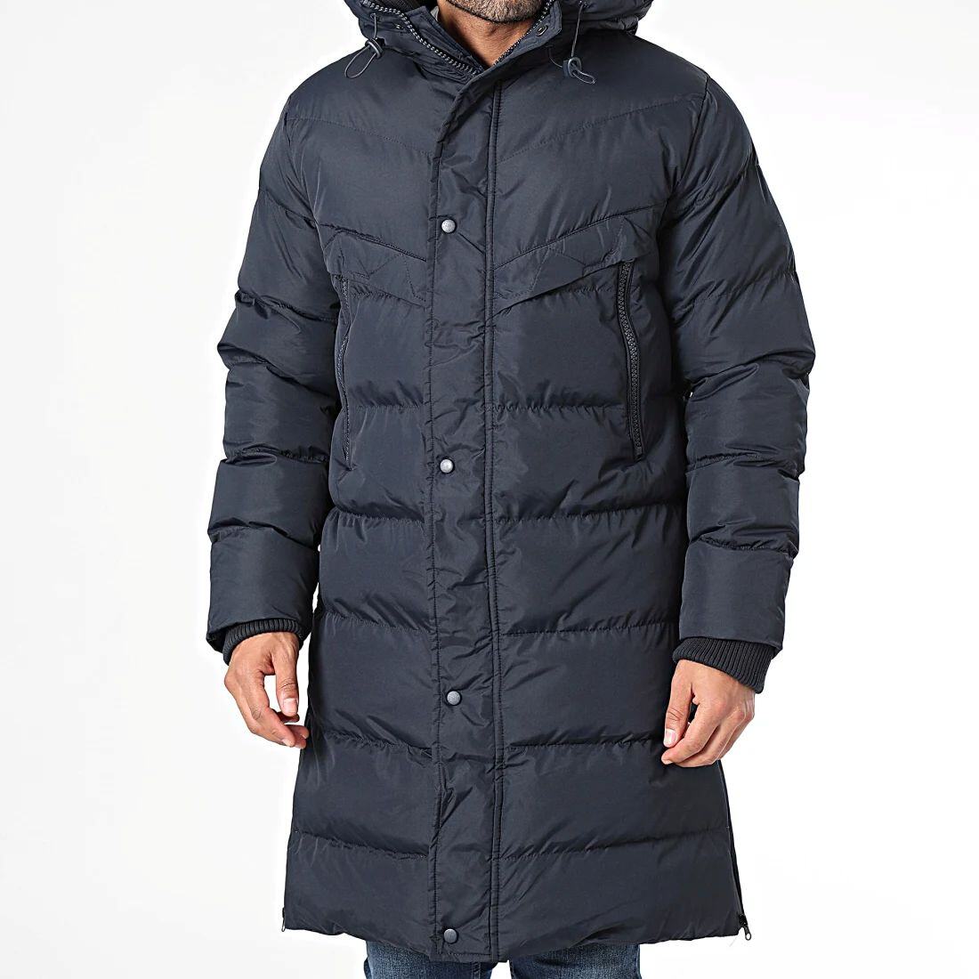 Wholesaler MACKTEN - Men's long navy puffer jacket