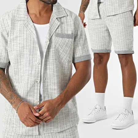 Wholesaler MACKTEN - Textured green shorts shirt
