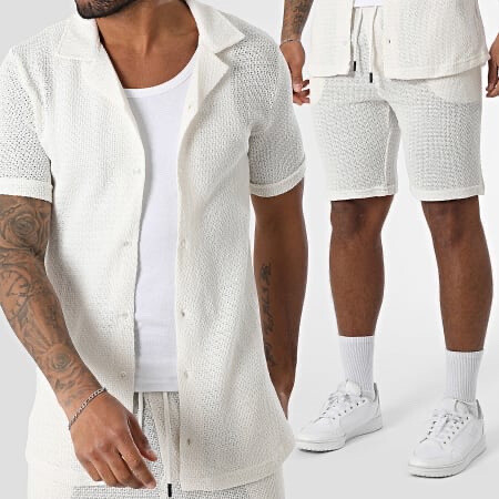 Wholesaler MACKTEN - Beige mesh shorts shirt