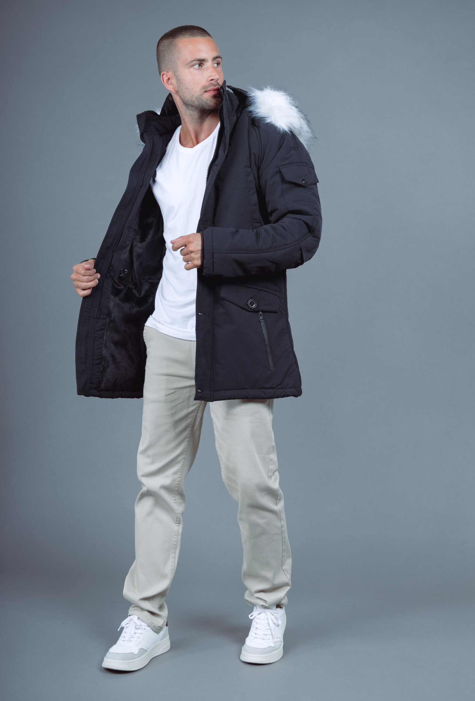 PARKA HOMME FOURRURE - Noir 2 - miniature