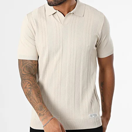 Grossiste MACKTEN - Polo homme maille brodé beige