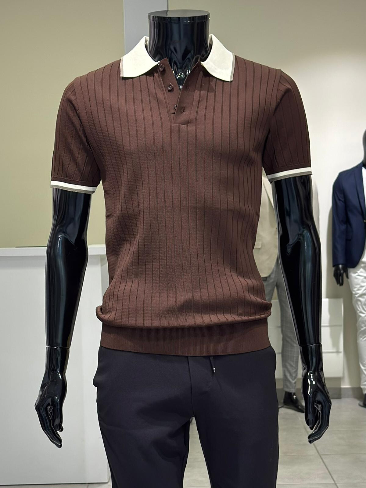 Grossista MACKTEN - Polo uomo marrone