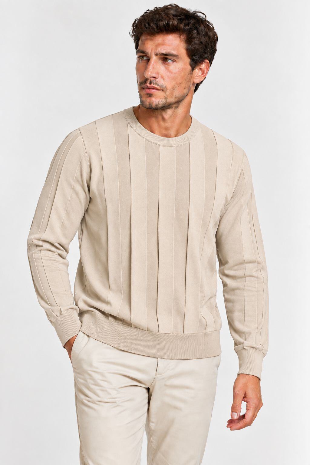 Wholesaler MACKTEN - Men's fine knit crew neck sweater