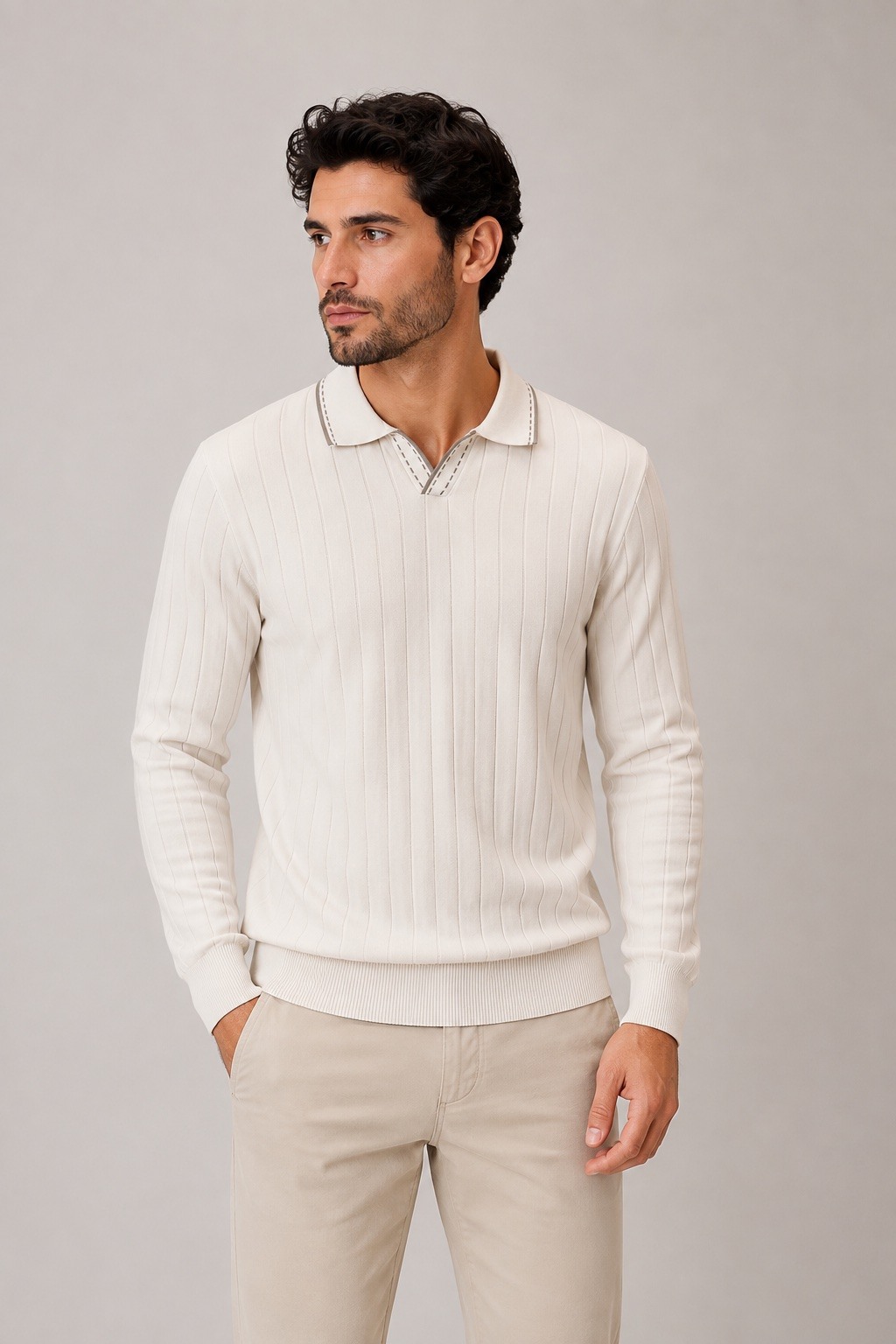 Grossiste MACKTEN - Pull fin homme col ouvert