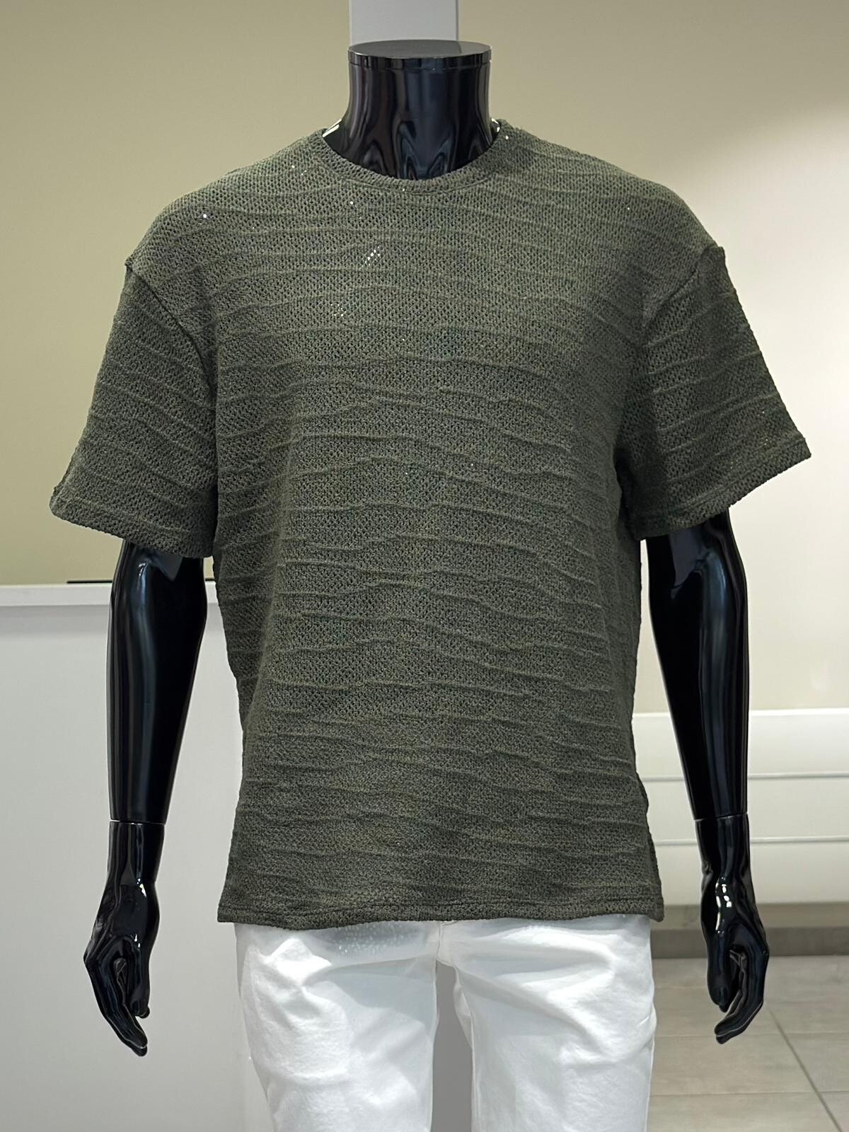 Grossista MACKTEN - T-shirt oversize testurizzata kaki