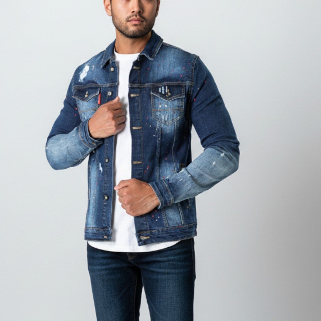 Großhändler MACKTEN - Verwaschene Stretch-Jeansjacke