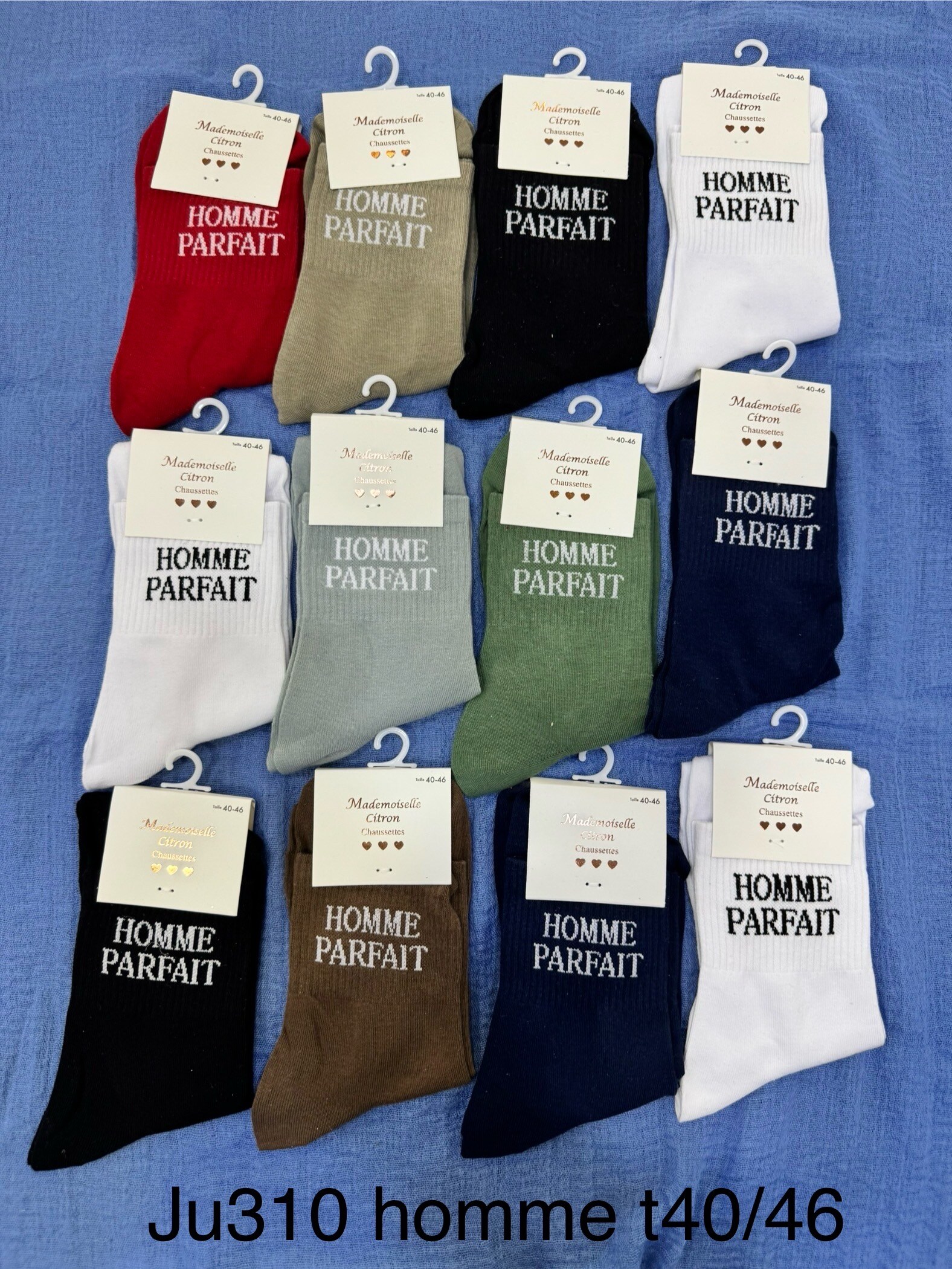 Wholesaler MADEMOISELLE CITRON - Men's message socks