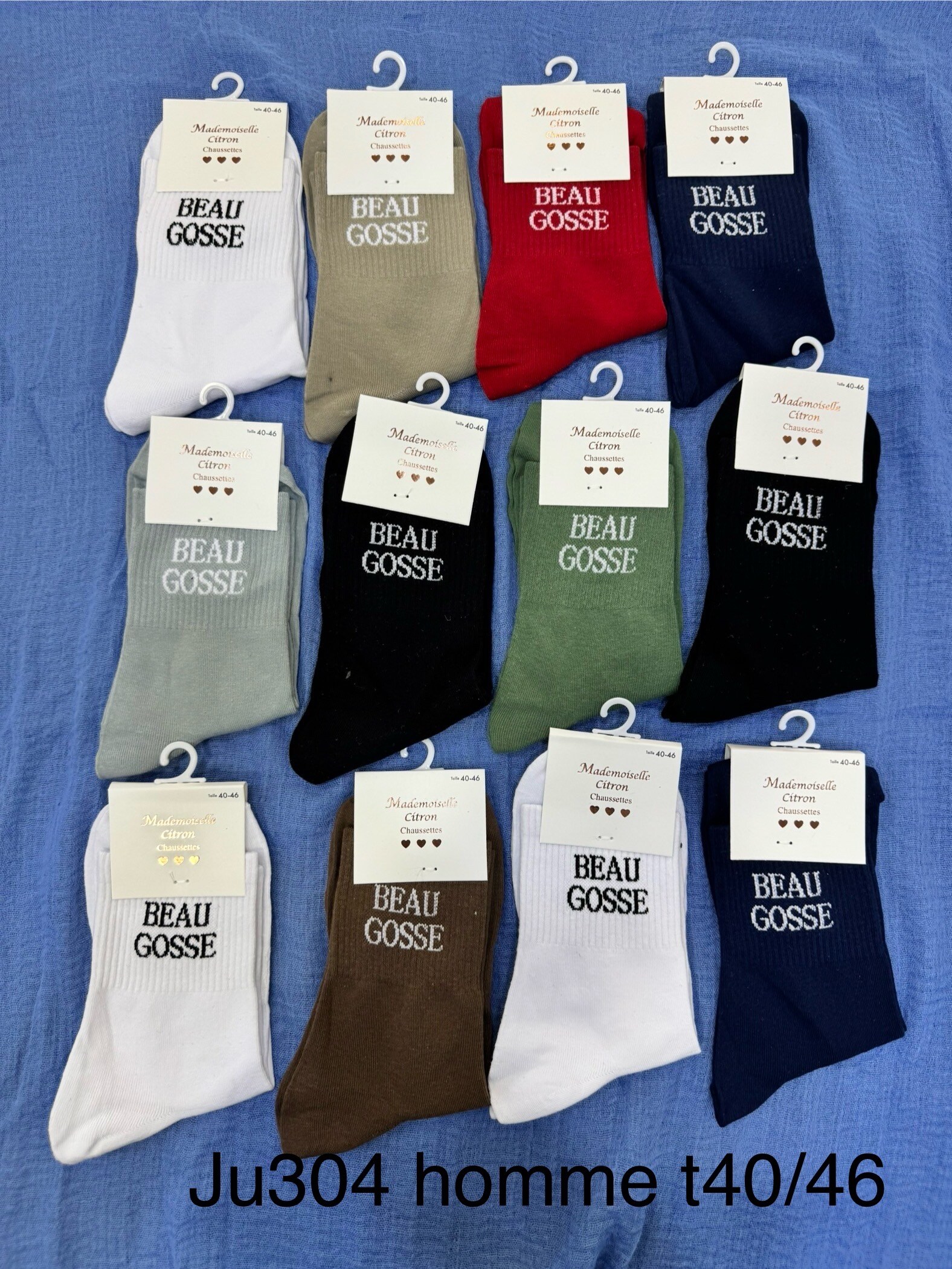Wholesaler MADEMOISELLE CITRON - Men's message socks