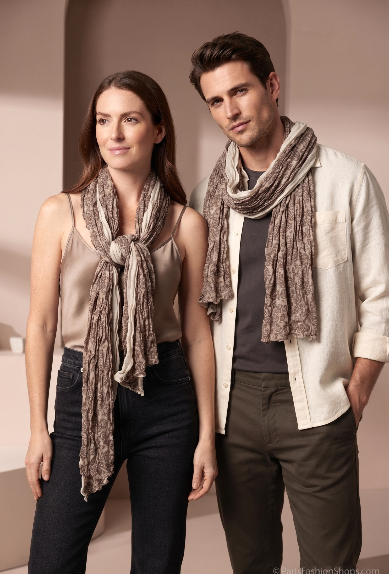 Großhändler MAR&CO Accessoires - plissierter Schal für Herren und Damen 45*180CM