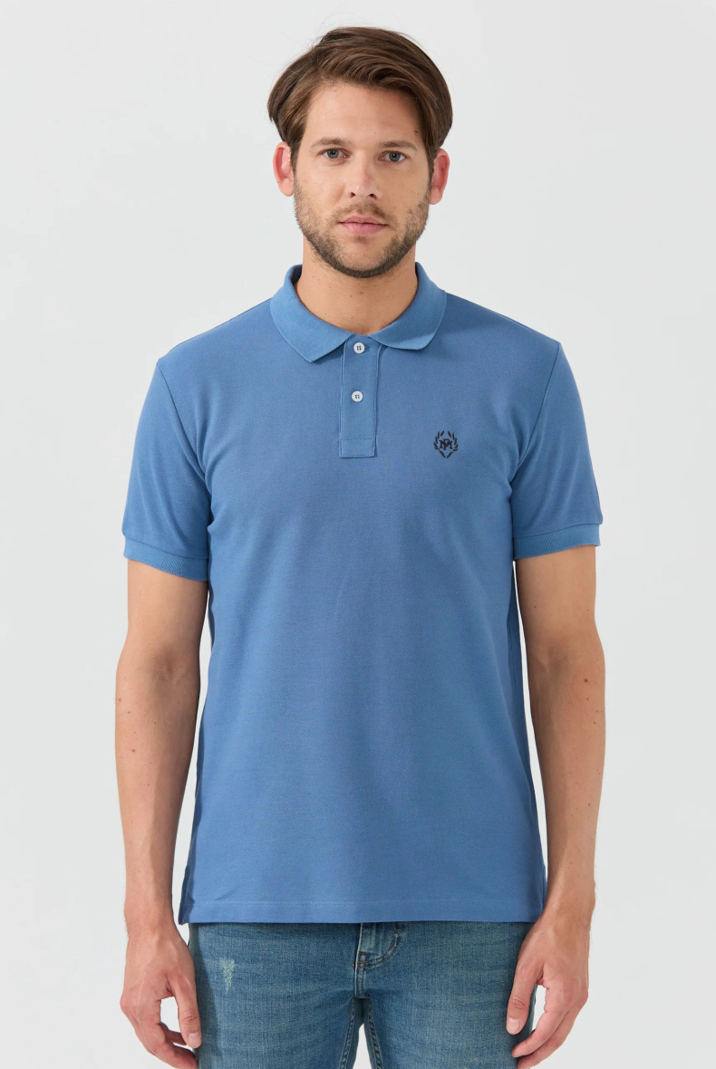 Wholesaler Marco Frank - Stone: Polo with embroidered logo