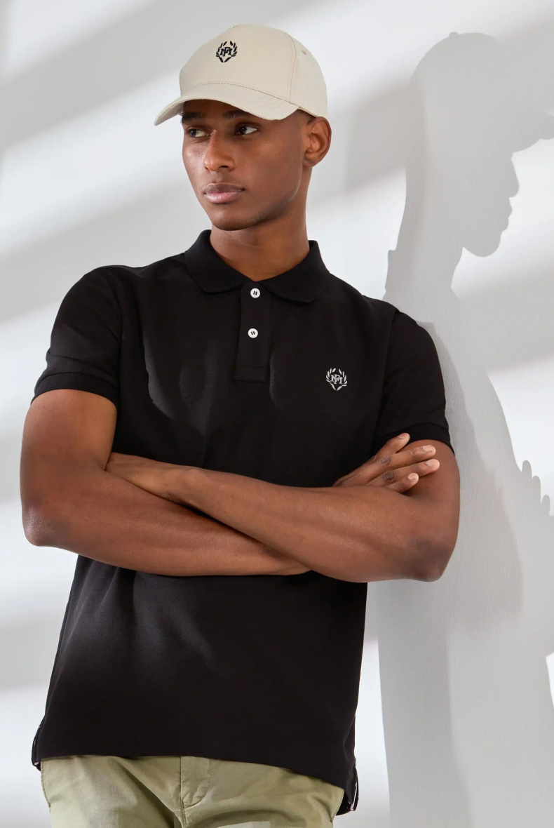 Wholesaler Marco Frank - Stone: Polo with embroidered logo