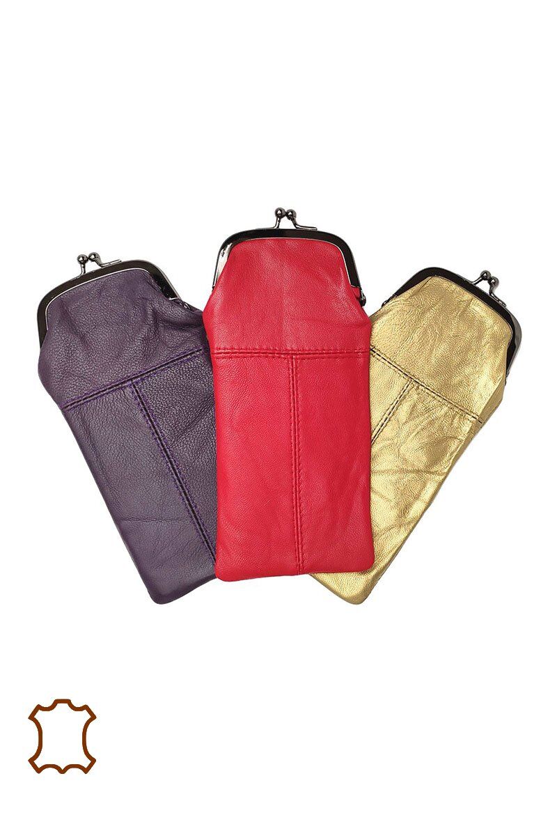 Grossista Maromax - Astuccio per occhiali con chiusura in pelle